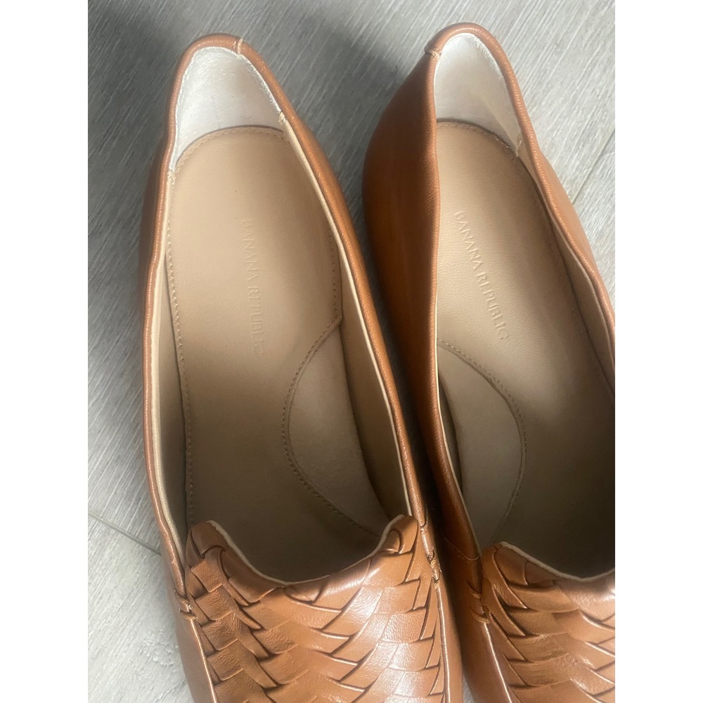 Banana Republic Woven Leather Soft Loafer Caramel Size 9.5‎ NEW - Picture 2 of 8